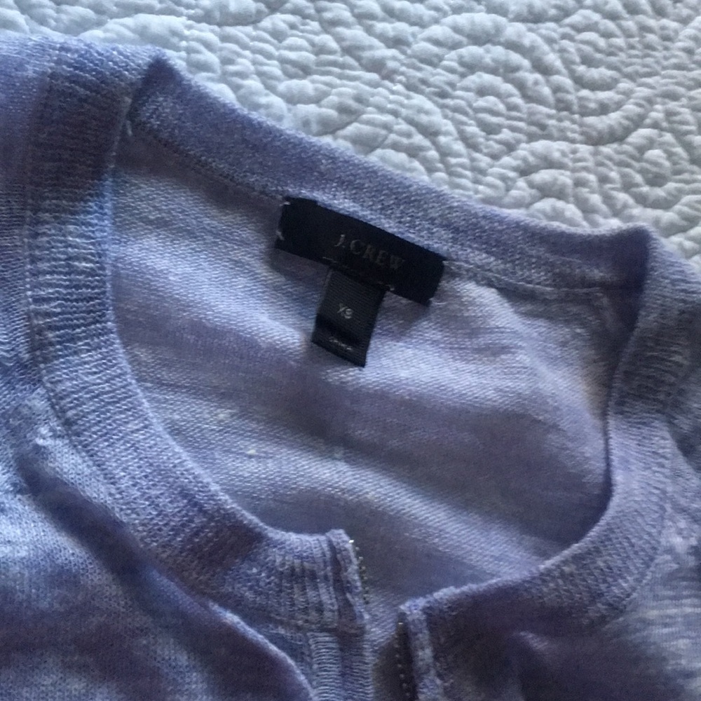 NWOT JCrew Marled Zip Cardigan Lavender XS